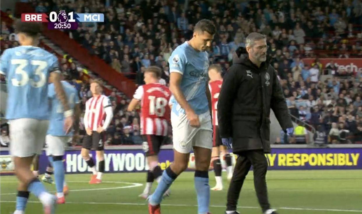 罗德里伤退！曼城中场告急，忧心忡忡